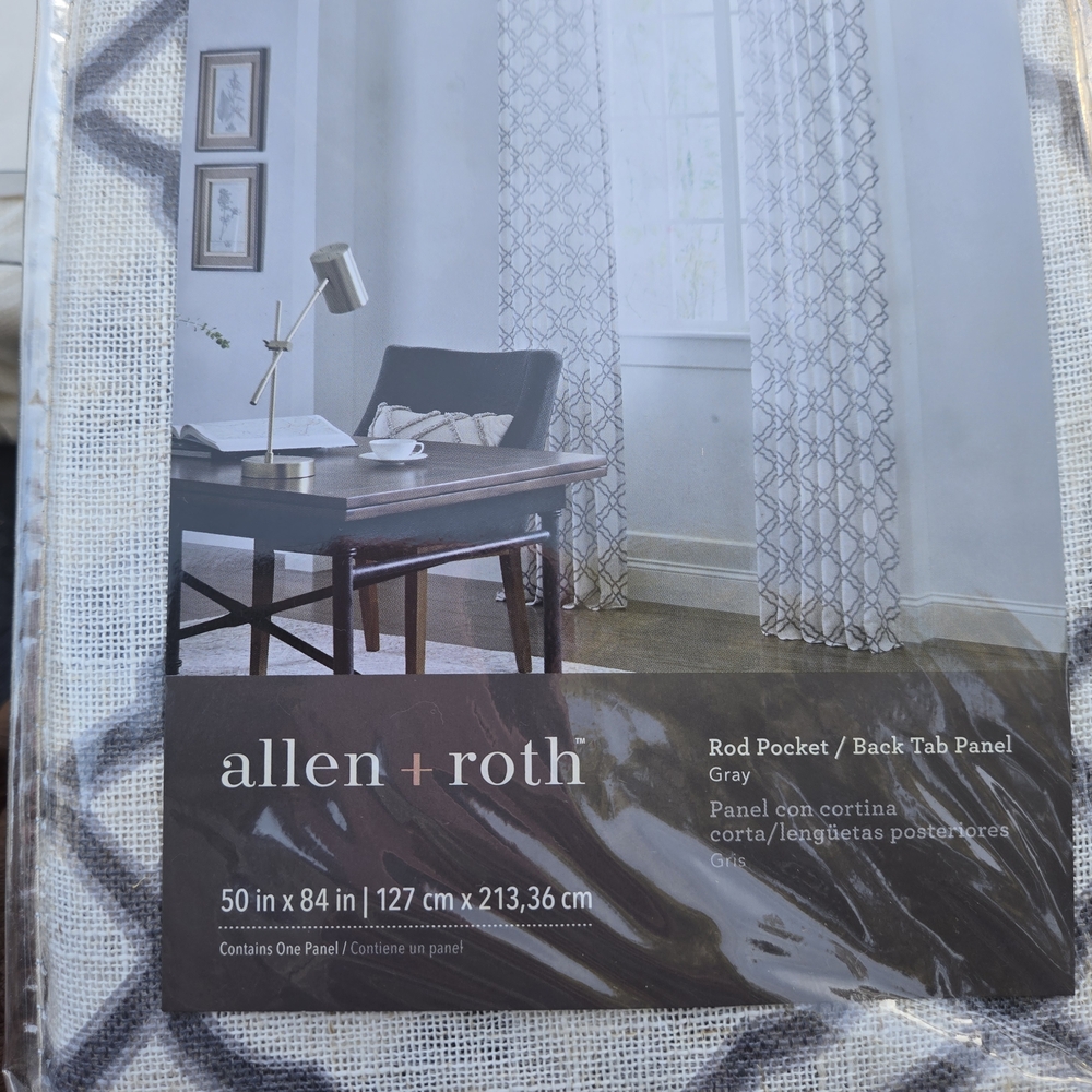 Gray Rod Pocket Curtain Panel